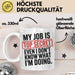 Job Tasse Geschenk My Job Is Top Secret Geschenkidee Lustig Beruf Weiß Trendation