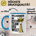 Office Arbeitskollege Tasse Geschenk Lustige Geschenkidee Spruch Willkommen Im Besten Team Der Welt Blau Trendation
