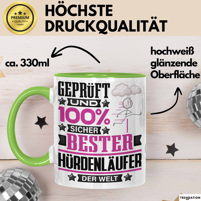 Hürdenläufer Geschenk Lustiger Spruch für Hürdenläufer Geschenkidee Bester Hürdenläufer Der Welt Grün Trendation