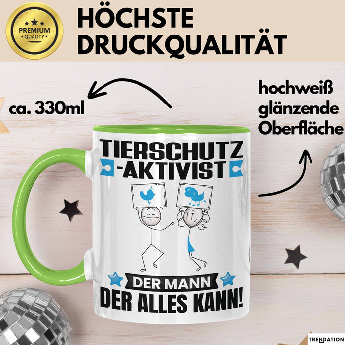 Tierschutzaktivist Tasse Geschenk für Tierschutzaktivist Der Mann Der Alles Kann Geschenkidee zum Geburtstag Grün Trendation