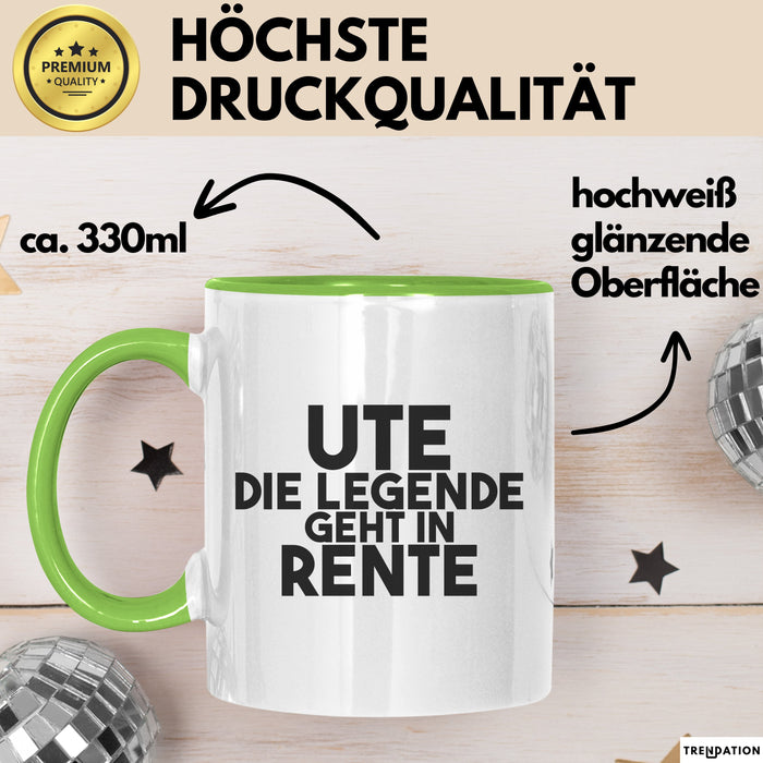 Ute Tasse Ute – Die Legende Geht In Rente Geschenk
