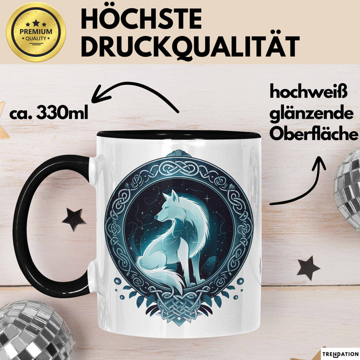 Wolf Tasse Geschenkidee Wikinger Fenriswolf Trendation