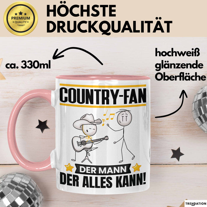 Country-Fan Tasse Geschenk für Country-Fan Der Mann Der Alles Kann Geschenkidee zum Geburtstag Rosa Trendation