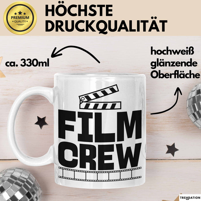 Film-Crew Tasse Geschenk Fime-Macher Geschenkidee Becher Weiß Trendation