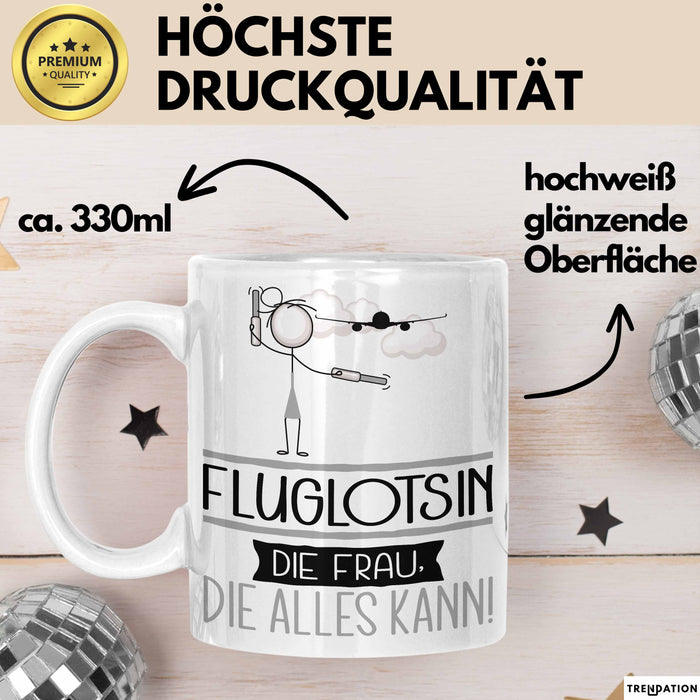 Fluglotsin Geschenk Tasse Becher Die Frau Die Allen Kann Geschenkidee für eine Fluglotsin Lustig Weiß Trendation