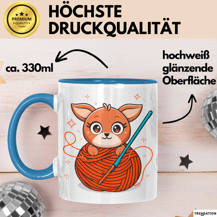 Häkel Fan Tasse Geschenk Lustige Geschenkidee Spruch Für Amigurumi Macher Blau Trendation