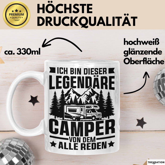 Camper Tasse Geschenk Wohnwagen Camping Geschenkidee Weiß Trendation