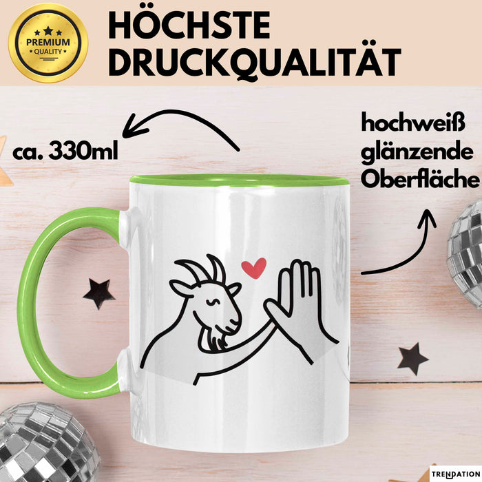 Ziegenbauer Ziegen Tier Tasse Geschenk Lustige Geschenkidee Spruch Grün Trendation
