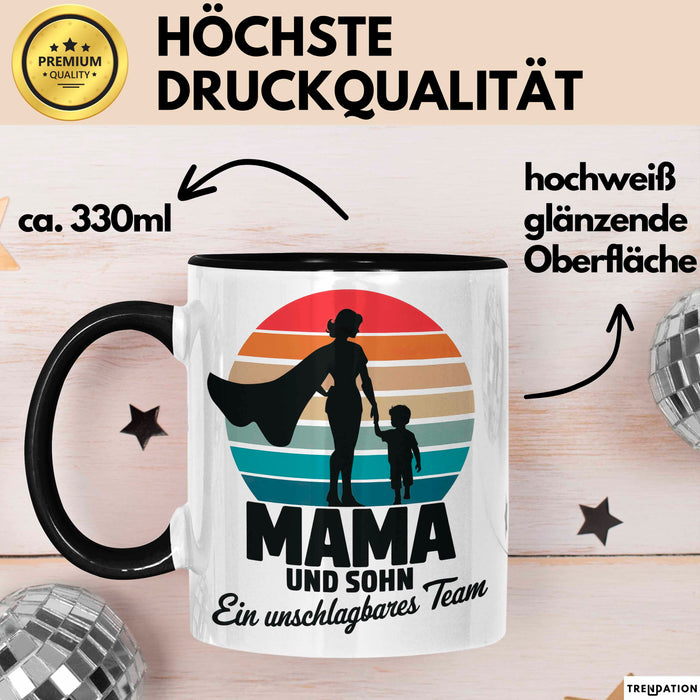 Mama Muttertag Tasse Becher Geschenk Lustige Geschenkidee Spruch Mama Und Sohn Ein Unschlagbares Team Trendation