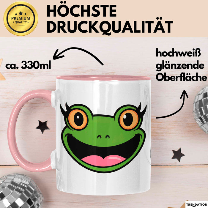 Frosch Tier Tasse Geschenk Lustige Geschenkidee Spruch Rosa Trendation