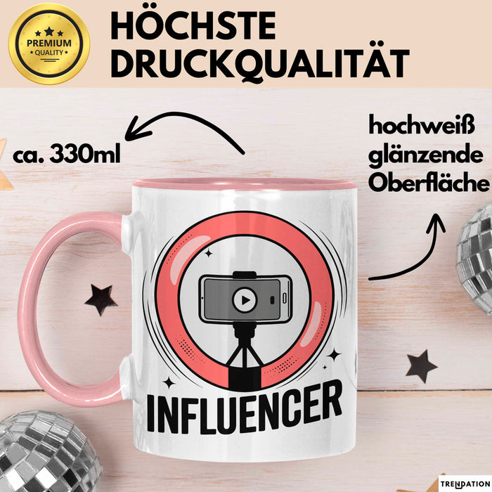 Influencer Tasse Geschenkidee für Content Creator Fans Rosa Trendation