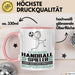 Handballspieler Geschenk Tasse Ich Bin Handballspieler Aber Sag Doch Einfach Superheld Lustige Geschenkdiee für Handballspieler Kaffee-Becher Rosa Trendation