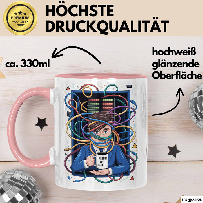 IT Administrator Tasse Geschenk Lustige Geschenkidee Spruch Für Netzwerk Helden Rosa Trendation