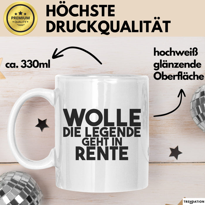 Wolle Tasse Wolle – Die Legende Geht In Rente Geschenk