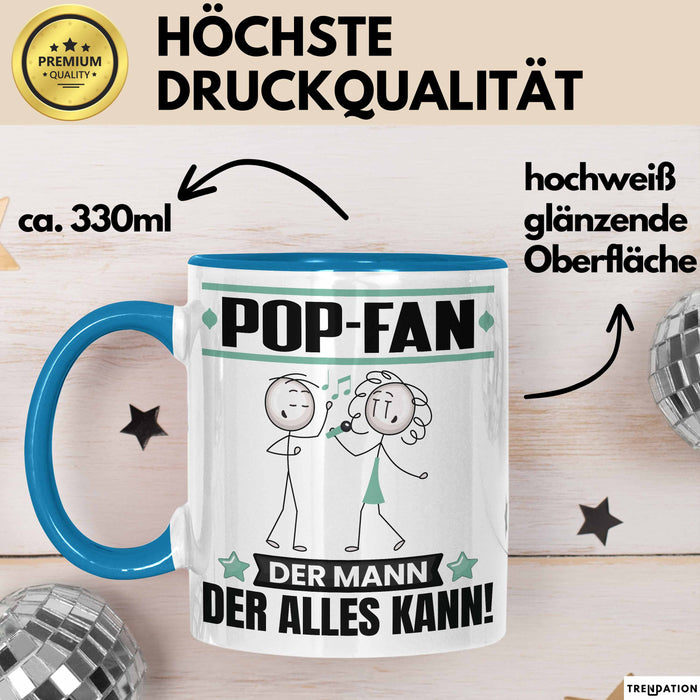 Pop-Fan Tasse Geschenk für Pop-Fan Der Mann Der Alles Kann Geschenkidee zum Geburtstag Blau Trendation