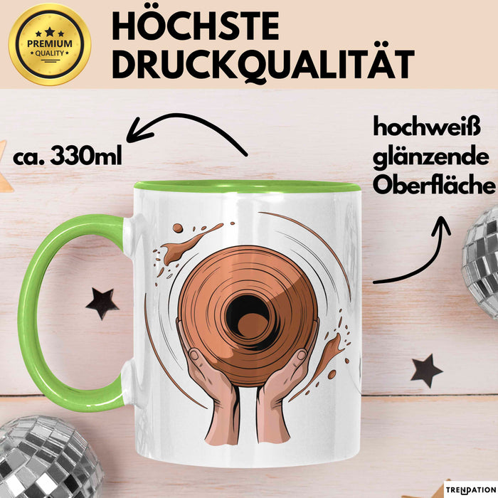 Töpfer Künstler Tasse Geschenk Lustige Geschenkidee Spruch Für Ton Kreative Grün Trendation