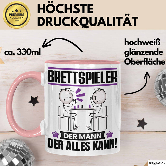Brettspieler Tasse Geschenk für Brettspieler Der Mann Der Alles Kann Geschenkidee zum Geburtstag Rosa Trendation