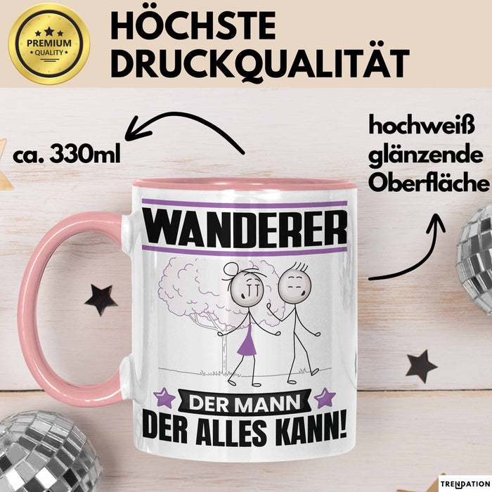 Wanderer Tasse Geschenk für Wanderer Der Mann Der Alles Kann Geschenkidee zum Geburtstag Rosa Trendation