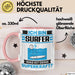 Surfer Tasse Geschenk für Surfer Geburtstag Lustiger Spruch Kaffee-Becher Was Ist Deine Superkraft Rosa Trendation