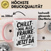 Frauke Tasse Geschenk Chillt Mal Alle Frauke Ist Ja Jetzt Da Geschenkidee Becher mit Name Rosa Trendation