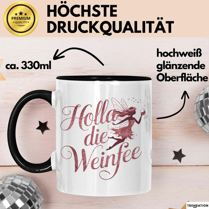 Weintrinker Trinken Fee Tasse Geschenk Lustige Geschenkidee Spruch Weinliebhaber Fee Trendation