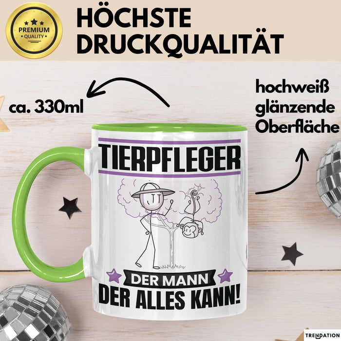 Tierpfleger Tasse Geschenk für Tierpfleger Der Mann Der Alles Kann Geschenkidee zum Geburtstag Grün Trendation