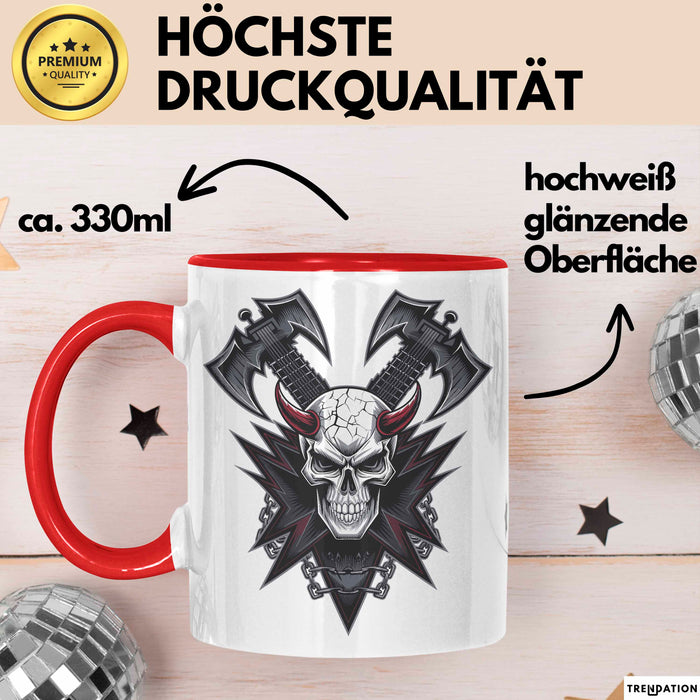 Metalhead Tasse Geschenkidee für Heavy Metal Fans Rot Trendation