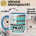 Pilot Geschenk Tasse Lustiger Spruch Erheben Sie Sich Der Pilot Betritt den Raum Blau Trendation
