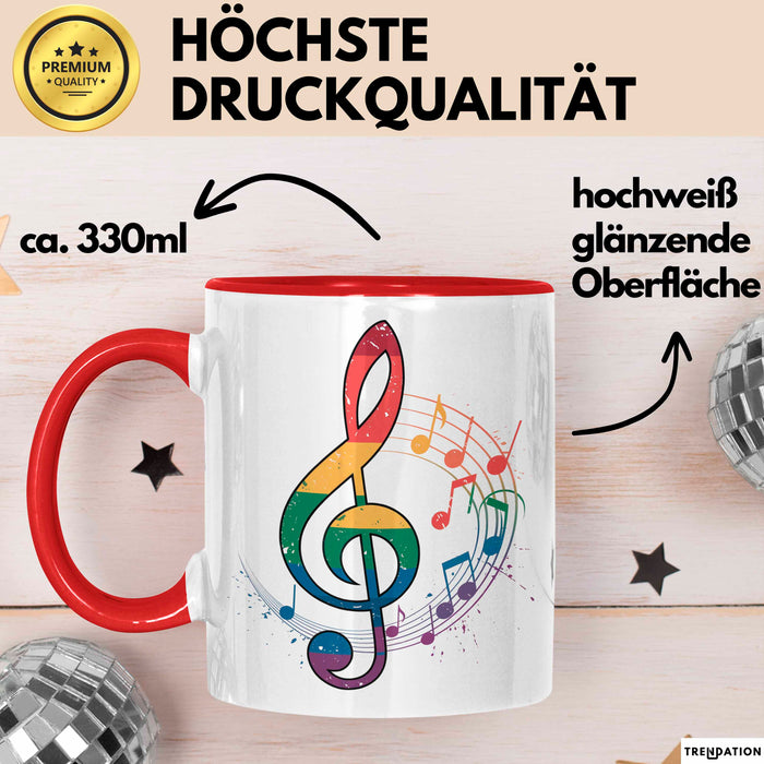 Musikliebhaber Musiker Tasse Geschenk Lustige Geschenkidee Spruch Rot Trendation
