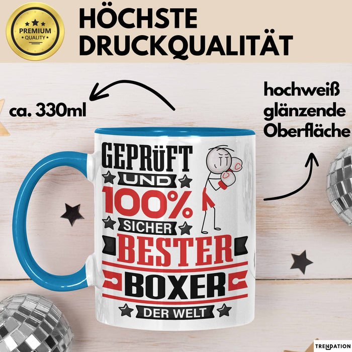 Boxer Geschenk Lustiger Spruch für Boxer Geschenkidee Bester Boxer Der Welt Blau Trendation