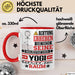 Yogi Geschenk Tasse Lustiger Spruch Erheben Sie Sich Der Yogi Betritt den Raum Rot Trendation