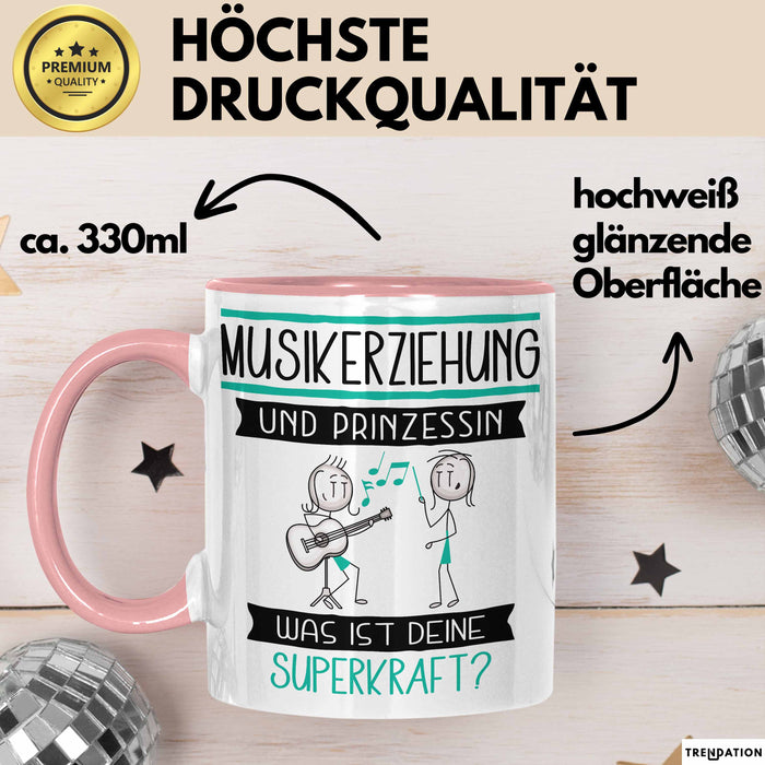 Musikerziehung Und Prinzessin Tasse Geschenk Für Eine Musikerziehung Geburtstag Was Ist Deine Superkraft Rosa Trendation