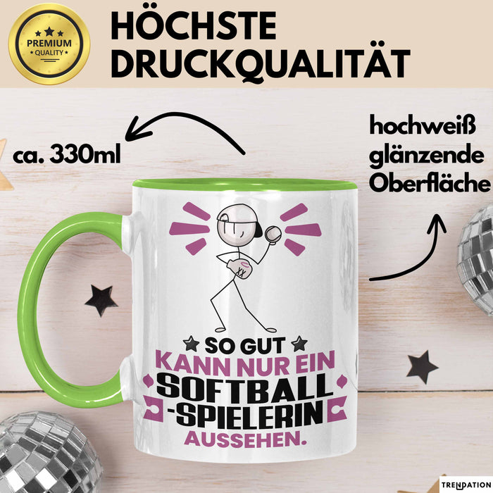 Softballspielerin Geschenk Tasse So Gut Kann Nur Ein Softballspielerin Aussehen Geschenkidee Kaffee-Becher Grün Trendation
