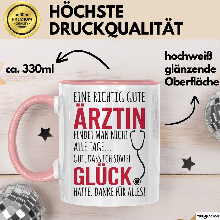 Aerztin Tasse Geschenk Eine Richtig Gute Aerztin Danke Geschenkidee Beruf Rosa Trendation