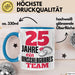 25 Jahre Tasse Geschenk Hochzeitstag Unschlagbares Team Spruch Blau Trendation