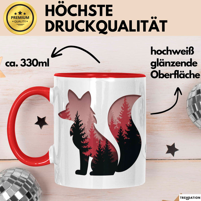 Fuchs Tierliebhaber Tasse Geschenk Lustige Geschenkidee Spruch Rot Trendation