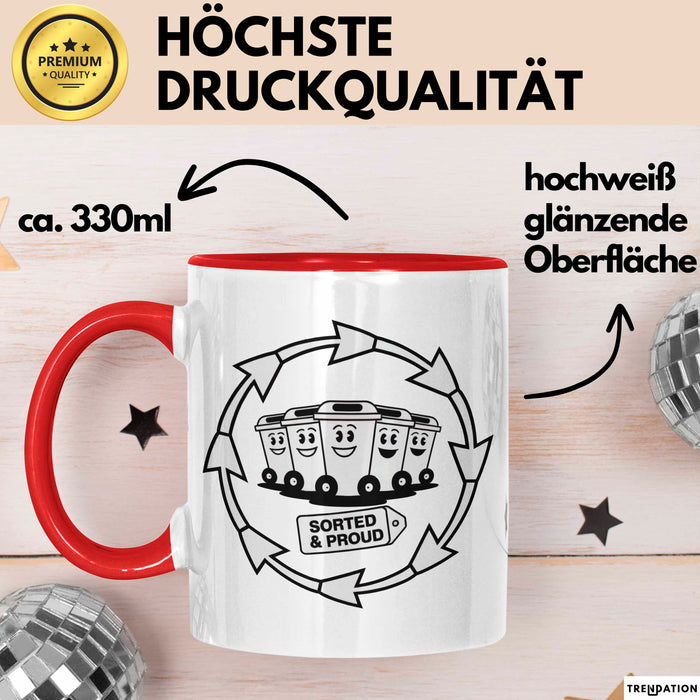 Recycling Fan Tasse Geschenk Lustige Geschenkidee Spruch Für Umwelt Recycler Rot Trendation