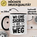 Sigrid Tasse Geschenk Wo Eine Sigrid Ist Ist Auch Ein Weg Geschenkidee Becher mit Name Schwarz Trendation