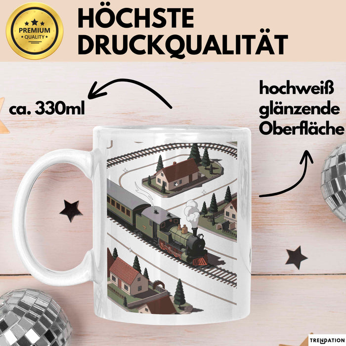 Modelleisenbahn Sammler Tasse Geschenk Lustige Geschenkidee Spruch Für Miniatur Bahn Fans Weiß Trendation