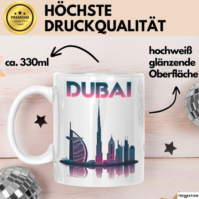Dubai VAE Tasse Geschenk Lustige Geschenkidee Spruch Weiß Trendation