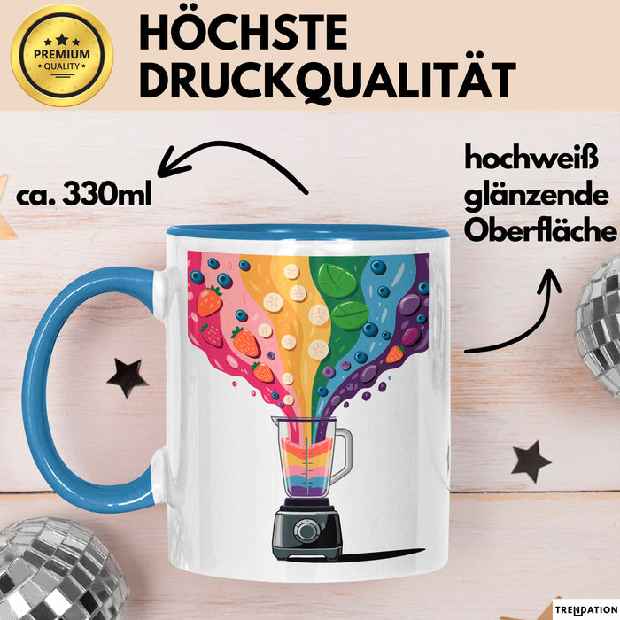 Smoothie Liebhaber Tasse Geschenkidee für Mixer Fan Blau Trendation