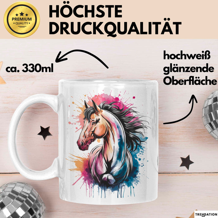 Pferde Tierliebhaber Tasse Geschenk Lustige Geschenkidee Spruch Weiß Trendation