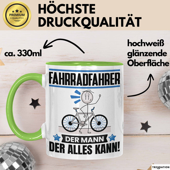 Fahrradfahrer Tasse Geschenk für Fahrradfahrer Der Mann Der Alles Kann Geschenkidee zum Geburtstag Grün Trendation