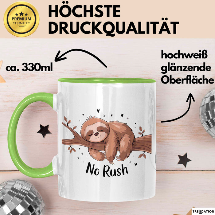 Faultier Liebhaber Tasse Geschenk Lustige Geschenkidee Spruch Für Langsames Leben Fans Grün Trendation