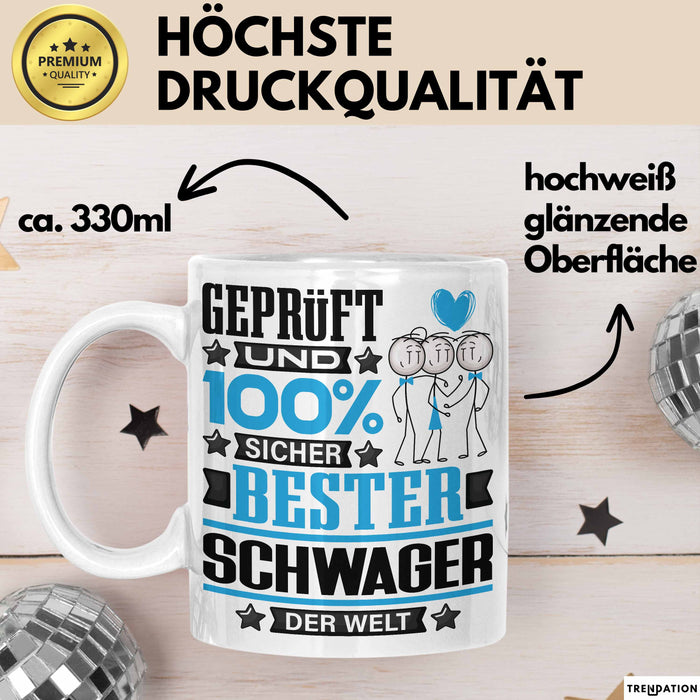 Schwager Geschenk Lustiger Spruch für Schwager Geschenkidee Bester Schwager Der Welt Weiß Trendation