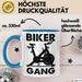 Biker Gang Tasse Geschenk Cardio Zuhause Fitness-Bike Geschenkidee Becher Blau Trendation