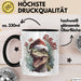 Weihnachten Tasse Dinosaurier Geschenkidee Ho Ho Rawr Jungs Jungen Geschenkidee Kaffeebecher Schwarz Trendation