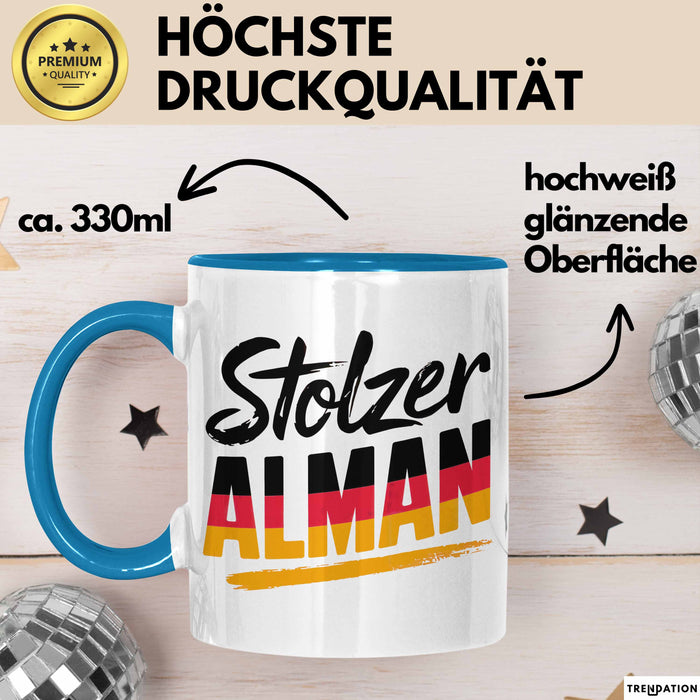 Deutschland Deutscher Bürger Tasse Geschenk Lustige Geschenkidee Spruch Stolzer Alman Blau Trendation