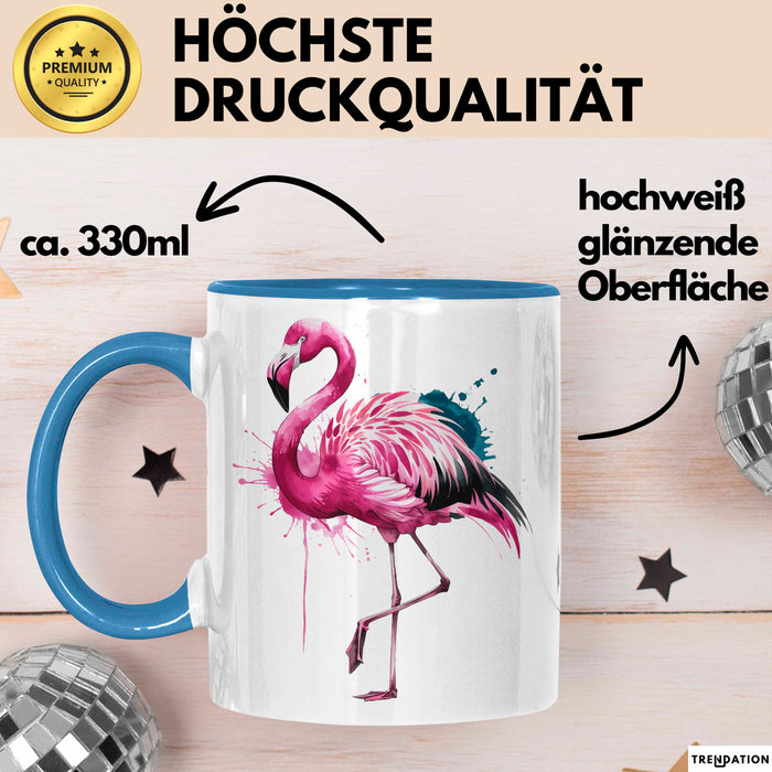 Flamingo Tier Tasse Geschenk Lustige Geschenkidee Spruch Blau Trendation