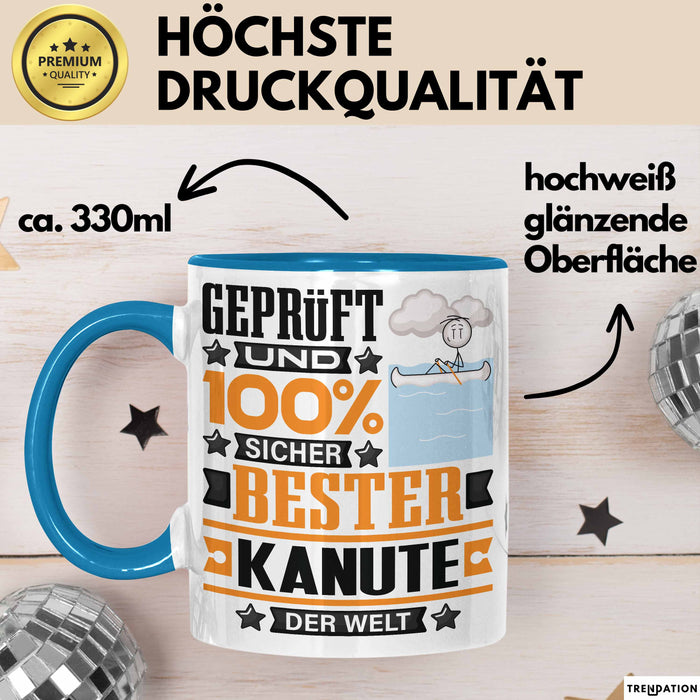 Kanute Geschenk Lustiger Spruch für Kanute Geschenkidee Bester Kanute Der Welt Blau Trendation